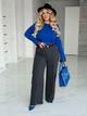 Широкі жіночі брюки палаццо Fashion 50/52 графіт - зображення 1