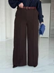 Широкие женские брюки палаццо Fashion 42/44 шоколадный - изображение 3