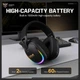 Игровые блютуз наушники Onikuma GT-805 Max с микрофоном, RGB подсветка, Bluetooth 5.4 + 2.4GHz, AUX, до 60 часов роботы, для ПК, PS4, PS5, телефона - изображение 4