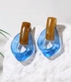 Женские сережки акриловые jewelry Голубые- кофейные - изображение 5