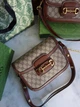 Сумка женская Gucci Horsebit 1955 коричневая Гуччи standard size (003) - изображение 1