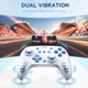 Бездротовий геймпад Onikuma M10 Pro для ПК, PS4, PS5, акумуляторний джойстик з вібрацією, RGB підсвіткою та Bluetooth підключенням Білий - зображення 8