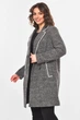 Пальто жіноче однотонне сірого кольору Fashion розмір 48-50 (211205) - зображення 2