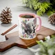 Керамическая чашка с дизайном "Веселый слонёнок" Розовый - изображение 5