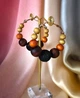 Жіночі сережки Кільця 5 см з намистинами jewelry Багатокольорові - зображення 7