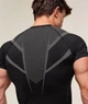 Футболка спортивна чоловіча "Gymshark" компресійна для тренувань чорна з білим L - изображение 4