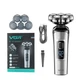Роторная бритва VGR 5D плавающие ножи LED дисплей аккумулятор водонепроницаемая для сухого и влажного бритья турбо режим(AA0573) - изображение 1
