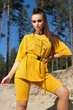 Жіночий костюм з двонитки футболка з велосипедками Seventeen S Гірчичний (2000000148762) - изображение 1
