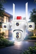Відеокамера 4K Мультилінзова 360-градусна IP-камера чотири об'єктиви 8-мегапіксельна нічне бачення - зображення 1