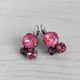 Серьги Hand Made винтажные с кристаллами Swarovski розовых оттенков - изображение 1