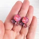 Серьги Hand Made винтажные с кристаллами Swarovski розовых оттенков - изображение 2