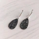Сережки Hand Made з кристалами Swarovski Rocks чорного відтінку Grey Metalisee - зображення 1