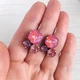 Серьги Hand Made винтажные с кристаллами Swarovski розовых оттенков - изображение 4