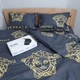 Постільна білизна KoTetextile бязь голд євро 200-220 см 50-70 2шт з резинкою версаче темно-сірий - зображення 3
