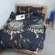 Постільна білизна KoTetextile бязь голд двоспальна 180-215 см 50-70 2шт з резинкою версаче чорний - зображення 1