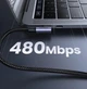 Кабель Type-C на Type-C Г-подібний UGREEN US334 Right Angle Cable Aluminium Shell (1m, 100W, 5A). Gray - зображення 6