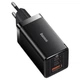 Сетевое зарядное устройство Baseus GaN5 Pro FC 65W 2xUSB-C | USB-A with USB-C to USB-C Cable Black (CCGP120201) - изображение 2