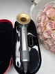 Super Hair Dryer фен сіро-золотий з 1 насадкою концентратор та синій кейс у комплекті - зображення 1