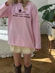 Лонгслів Жіночий Оверсайз Рожевий Однотонний З Принтом Oversize I Am Sorry Oversize (385446) - зображення 7
