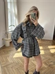 Женская Серая Рубашка С Косичкой Однотонная На Завязках Тренд Сезона Oversize (385444) - изображение 6
