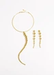 Набор бижутерии колье с рядом бусин и серьги Fashion Jewelry Золотистый 14718 - изображение 3