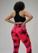 Жіночі лосини батал plus size пушап великих розмірів Push-up плюс сайз з високою посадкою Мармурові тай-дай червоні 5XL (L7037141) - зображення 7