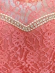 Святкова сукня для дівчинки з мереживом, перлинами і кристалами Swarovski 144 см коралово-молочна - зображення 4