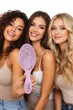 Расческа натуральная Ponette Natural с гибкими эко зубчиками для легкого распутывания непослушных волос Розовая - изображение 5