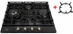 Варочная поверхность газовая Luxor 650 Emaille Turbo Wok Italy KUP + круглая подставка Wok в подарок, черный - изображение 1