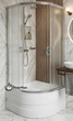 Душевая кабина Shower Saturn 90x90х205 см полукруглая на глубоком поддоне раздвижная для душа матовое стекло 5 мм - изображение 1