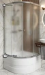 Душевая кабина Shower Saturn 90x90х205 см полукруглая на глубоком поддоне раздвижная для душа матовое стекло 5 мм - изображение 2