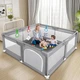 Манеж детский 180 × 150 см серый + чехол + ручки - изображение 4