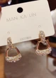 Серьги женские трапеции со стразами Fashion Jewelry Золотистые 21382 - изображение 4