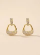 Серьги женские трапеции со стразами Fashion Jewelry Золотистые 21382 - изображение 6