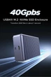 Зовнішній корпус для SSD M.2 NVMe UGREEN D700 - зображення 2