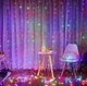 Гірлянда штора водоспад 320LED RGB 2х1.5м із живленням від USB для новорічного прикраси інтер'єру - зображення 1