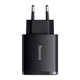 Сітчасте зарядне пристрій Baseus Compact Quick Charger 2U+C 30W EU чорний CCXJ-E01 - зображення 1