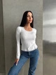 Жіноча базова кофта з мереживом Uaclothes 42-46 Молочний (like37361-177931360) - зображення 3