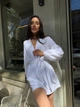 Костюм женский муслиновый шорты+кимоно молочного цвета 37372 42/46 - изображение 5