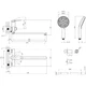 Смеситель для ванны Kroner Element однорычажный, хром + ручная лейка (211414-0101) - изображение 7