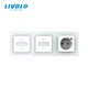 Умный проходной сенсорный диммер LIVOLO 2 сенсора (1-1) с розеткой USB Type-C 18 Вт, белый 2.5D, стекло, заземление - изображение 3