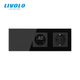 Розумний терморегулятор для теплої підлоги LIVOLO з вимикачем і розеткою USB Type-C 18 Вт, чорний, скло - зображення 3