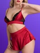 Еротична жіноча піжама Lovehoney атласна шортами М Червона - зображення 2