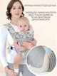 Детская переноска слинг для младенцев и малышей до 25 кг Babypark рюкзак кенгуру 0-36 месяцев эргорюкзак с поддержкой шеи камуфляжный - изображение 5