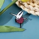 Брошь металлическая Hollow Knight с эмалью 33mm шпилька (Тип2) Black-pink - изображение 4
