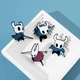 Брошь металлическая Hollow Knight с эмалью, 30mm, шпилька (Тип1) Black-blue - изображение 5