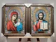 Образ Спаситель і Казанська Богородиця в світлій багетній рамі 30х40 см.№224 - зображення 1