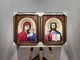Икона Спаситель и Казанская Богородица в золотистой багетной раме 30х40 см.№223 - изображение 8
