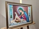 Икона Богородица с младенцем с блеском в золотистой багетной раме 30х40 см. №P127 - изображение 2