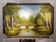 Картина рисованая красками на холсте в багетной раме Мостик 60x90см. №H203 - изображение 1